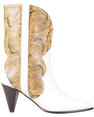 Isabel Marant Snake-Print Ankle Boots - White