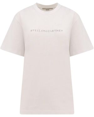 Stella McCartney Logo Printed Crewneck T-Shirt - White