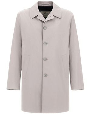 Herno Single-Breasted Raincoat - White