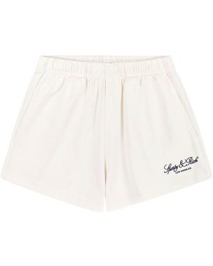 Sporty & Rich Elastic-Waist Shorts - White