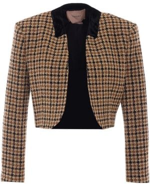 Twinset Check Bouclé Spencer Jacket - Black