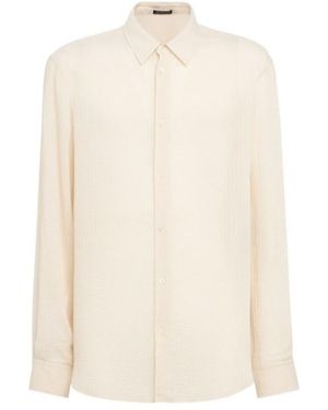 Ann Demeulemeester Andre Tonal Striped Classic Shirt - White