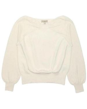 Burberry Logo Knitted Pullover - Natural