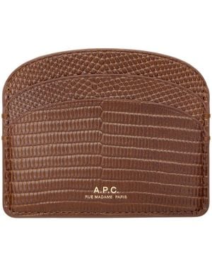 A.P.C. Half Moon Card Bag - Brown