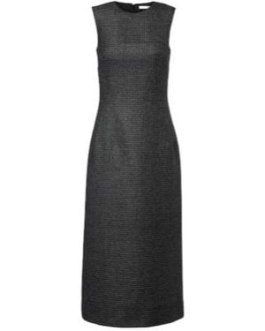 Emilia Wickstead Hartley Houndstooth Wool-Blend Midi Dress - Black