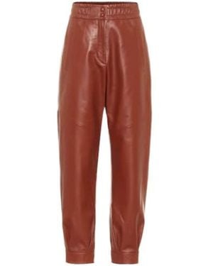 Common Leisure Elastic Waistband Casual Trousers - Red