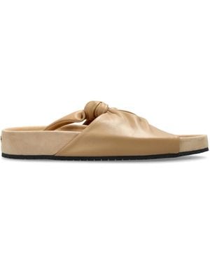 Lanvin Cocoon Knot Detail Slides - Brown
