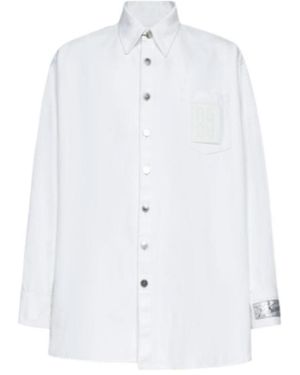 Raf Simons Long-Sleeve Denim Shirt - White