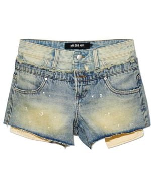 MISBHV Distressed Cutoff Shorts - Blue
