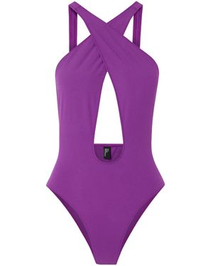 Lisa Marie Fernandez Cutout Swimsuit - Purple