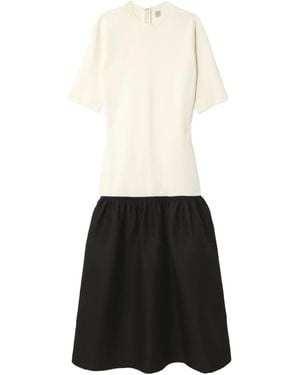 TOTEME Totême Short-Sleeve Gathered Detail Dress - White