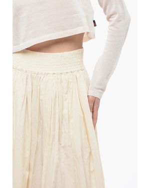 Woolrich Pleated Flared Midi Skirt - Natural