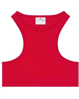 Courreges Racerback Crop Top - Red