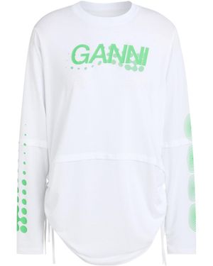 Ganni Printed T-Shirt - White