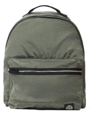 Stone Island Backpack With Front Pocket And Ripstop Lining - Green
