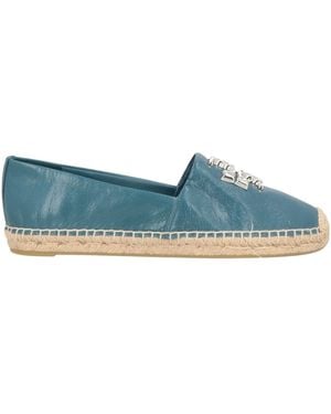 Tory Burch Simple Leather Jute Sole Shoes - Blue