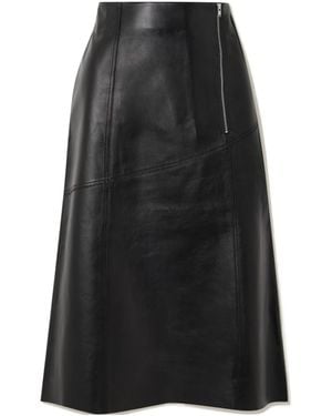 Victoria Beckham Patchwork Leather Skirt - Black