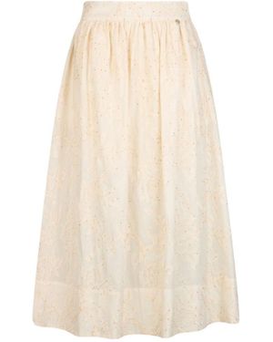 Liu Jo Embroidered Sequin Midi Skirt - White