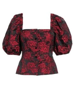 Ganni Floral Shirts Blouses - Red