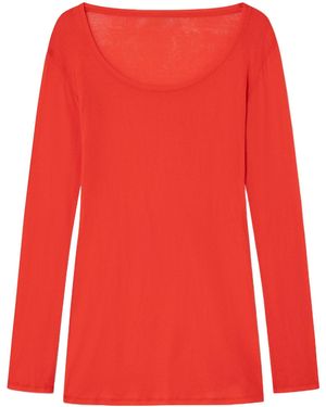 GIMAGUAS Long-Sleeve Round-Neck Dress - Red