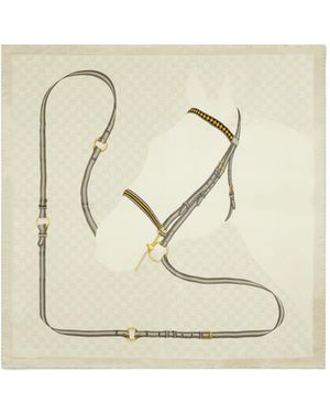 Gucci Printed Gg Silk Jacquard Carré - Natural