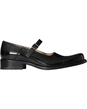 The Row Kai Leather Mary-Jane Shoes - Black