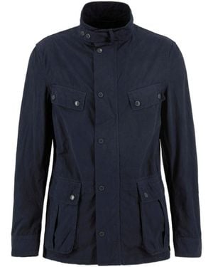 Barbour High Neck Pocket Jacket - Blue