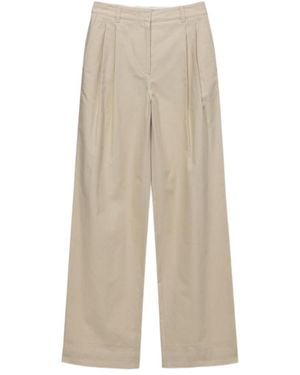 DUNST Pleated Wide-Leg Pants - Natural