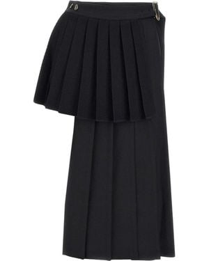 ANDERSSON BELL Double Pleated Midi Skirt - Black