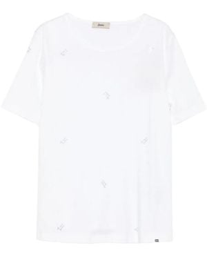 Herno Rhinestone-Embellished Short-Sleeve T-Shirt - White