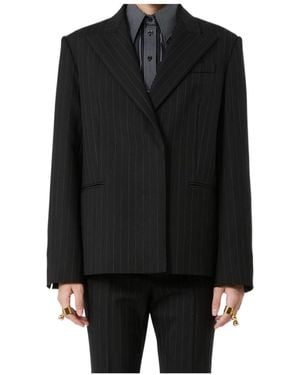 Sportmax Striped Casual Jacket - Black