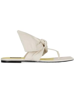 Givenchy Boudoir Bow Thong Slides - White