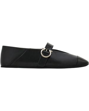 Ferragamo Gancini Ballet Flat - Black