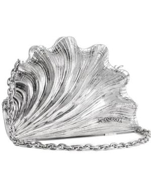 JW Anderson Jw Anderson Shell Metal Clutch Bag - Natural