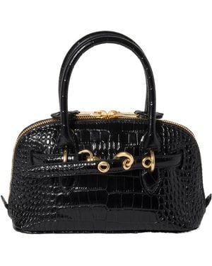 Miu Miu Aventure Crocodile Embossed Calfskin Mini-Bag - Black