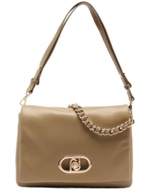 Liu Jo Lapuffy Large Braided Chain Logo Satchel - Metallic
