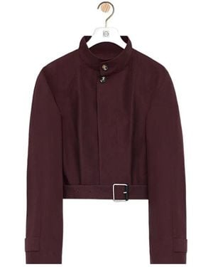 Loewe Cropped Trench Coat - Purple