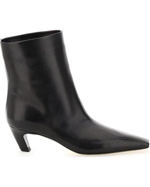 KHAITE Arizona Square-Toe Ankle Boots - Black