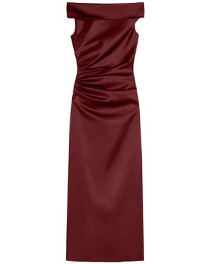 Max Mara Long Stretch Satin Dress - Red