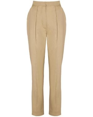 Balmain Gabardine Darted 7/8 Trousers - Natural