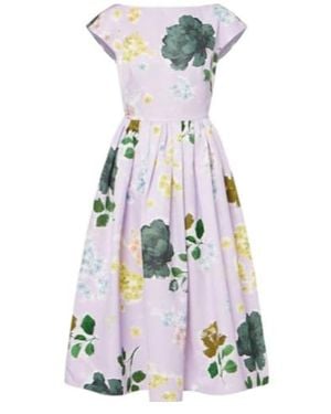Erdem Floral Cotton-Blend Faille Midi Dress - White