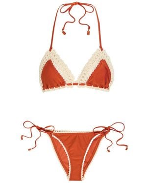 Zimmermann Mahon Crochet Stretch-Polyamide Bikini - Red