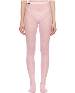 Marine Serre Plumetis Pantyhose - Pink