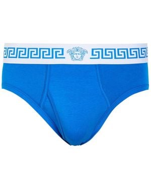 Versace Stretch-Cotton Briefs - Blue