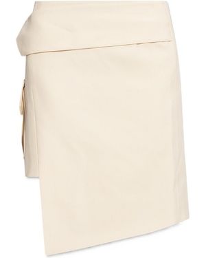 Off-White c/o Virgil Abloh Asymmetric Wool Mini Skirt - Natural