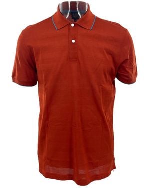 dunhill Striped Short-Sleeved Polo Shirt - Red