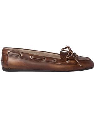 Miu Miu Deck Leather Loafers - Brown