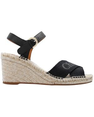 Chloé Chloé Ankle-Strapped Wedge Sandals - Black