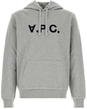 A.P.C. Logo-Detailed Hoodie - Gray