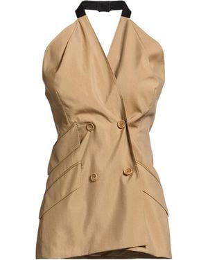 Max Mara Solid-Color Sleeveless Wool Jacket - Natural